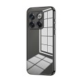 For OnePlus 10T / Ace Pro Transparent Plating Fine Hole Phone Case(Black)
