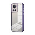 For OnePlus Ace / 10R Transparent Plating Fine Hole Phone Case(Purple)