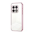 For OnePlus 10 Pro Transparent Plating Fine Hole Phone Case(Pink)