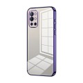 For OnePlus 9R Transparent Plating Fine Hole Phone Case(Purple)