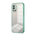 For OnePlus 9R Transparent Plating Fine Hole Phone Case(Green)