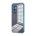 For OnePlus 9 Pro Transparent Plating Fine Hole Phone Case(Blue)
