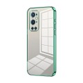For OnePlus 9 Pro Transparent Plating Fine Hole Phone Case(Green)