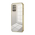 For OnePlus 8T Transparent Plating Fine Hole Phone Case(Gold)