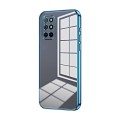 For OnePlus 8T Transparent Plating Fine Hole Phone Case(Blue)