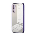 For OnePlus Nord Transparent Plating Fine Hole Phone Case(Purple)