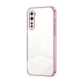 For OnePlus Nord Transparent Plating Fine Hole Phone Case(Pink)