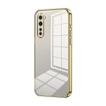 For OnePlus Nord Transparent Plating Fine Hole Phone Case(Gold)