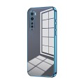 For OnePlus Nord Transparent Plating Fine Hole Phone Case(Blue)