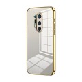 For OnePlus 8 Pro Transparent Plating Fine Hole Phone Case(Gold)