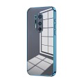 For OnePlus 8 Pro Transparent Plating Fine Hole Phone Case(Blue)