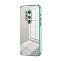 For OnePlus 8 Pro Transparent Plating Fine Hole Phone Case(Green)