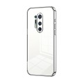 For OnePlus 8 Pro Transparent Plating Fine Hole Phone Case(Silver)