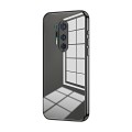 For OnePlus 8 Pro Transparent Plating Fine Hole Phone Case(Black)