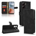 For ZTE Blade A54 Skin Feel Magnetic Flip Leather Phone Case(Black)