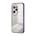 For Honor 100 Pro Transparent Plating Fine Hole Phone Case(Purple)