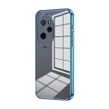 For Honor 100 Pro Transparent Plating Fine Hole Phone Case(Blue)