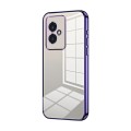 For Honor 100 Transparent Plating Fine Hole Phone Case(Purple)