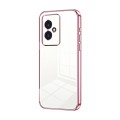 For Honor 100 Transparent Plating Fine Hole Phone Case(Pink)