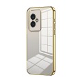 For Honor 100 Transparent Plating Fine Hole Phone Case(Gold)
