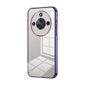 For Honor X50 Transparent Plating Fine Hole Phone Case(Purple)