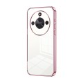 For Honor X50 Transparent Plating Fine Hole Phone Case(Pink)