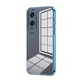 For Honor X50i / 90 Lite Transparent Plating Fine Hole Phone Case(Blue)