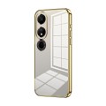 For Honor Play 40 Transparent Plating Fine Hole Phone Case(Gold)