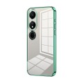 For Honor Play 40 Transparent Plating Fine Hole Phone Case(Green)