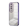 For Honor 90 Pro Transparent Plating Fine Hole Phone Case(Purple)