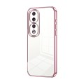 For Honor 90 Pro Transparent Plating Fine Hole Phone Case(Pink)