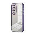 For Honor 90 Transparent Plating Fine Hole Phone Case(Purple)