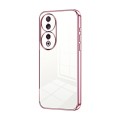 For Honor 90 Transparent Plating Fine Hole Phone Case(Pink)