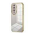 For Honor 90 Transparent Plating Fine Hole Phone Case(Gold)