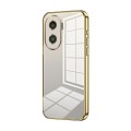 For Honor X40i / Play 7T Pro Transparent Plating Fine Hole Phone Case(Gold)