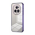 For Honor Magic5 Ultimate Transparent Plating Fine Hole Phone Case(Purple)