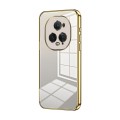 For Honor Magic5 Ultimate Transparent Plating Fine Hole Phone Case(Gold)