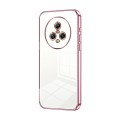 For Honor Magic5 Transparent Plating Fine Hole Phone Case(Pink)