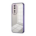 For Honor 80 Transparent Plating Fine Hole Phone Case(Purple)