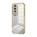 For Honor 70 Pro / 70 Pro+ Transparent Plating Fine Hole Phone Case(Gold)
