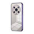 For Honor Magic4 Pro Transparent Plating Fine Hole Phone Case(Purple)