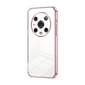 For Honor Magic4 Pro Transparent Plating Fine Hole Phone Case(Pink)