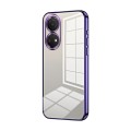 For Honor Play 30 Plus Transparent Plating Fine Hole Phone Case(Purple)