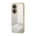 For Honor Play 30 Plus Transparent Plating Fine Hole Phone Case(Gold)
