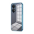 For Honor Play 30 Plus Transparent Plating Fine Hole Phone Case(Blue)