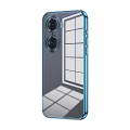 For Honor 60 Pro Transparent Plating Fine Hole Phone Case(Blue)