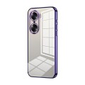 For Honor 60 Transparent Plating Fine Hole Phone Case(Purple)