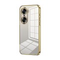 For Honor 60 Transparent Plating Fine Hole Phone Case(Gold)