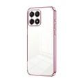 For Honor X30i Transparent Plating Fine Hole Phone Case(Pink)