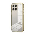 For Honor X30i Transparent Plating Fine Hole Phone Case(Gold)